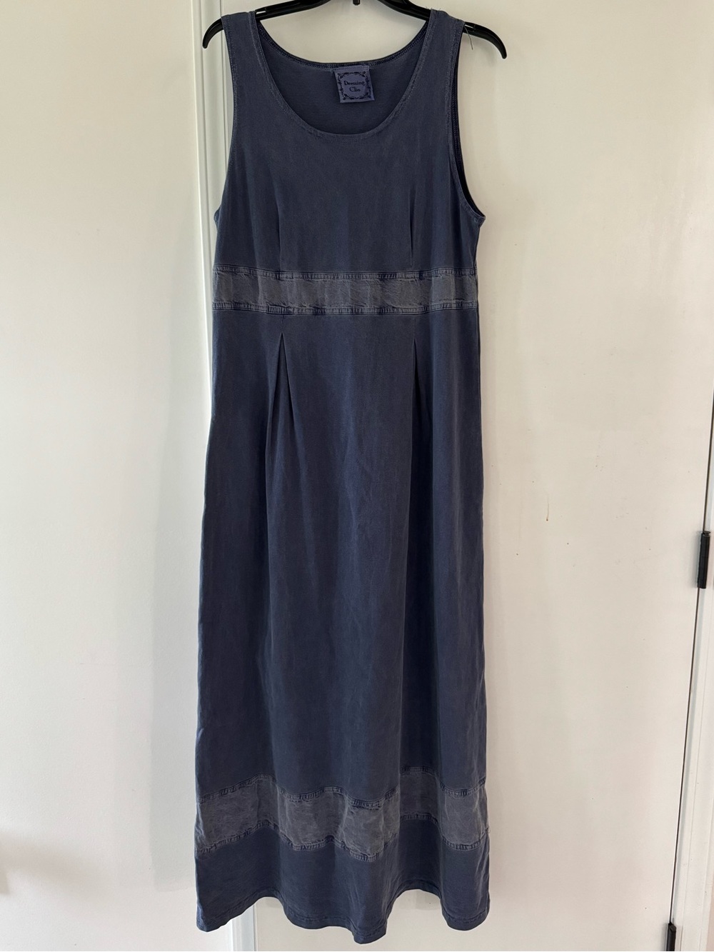 100% Cotton Navy Sleeveless Maxi Dress